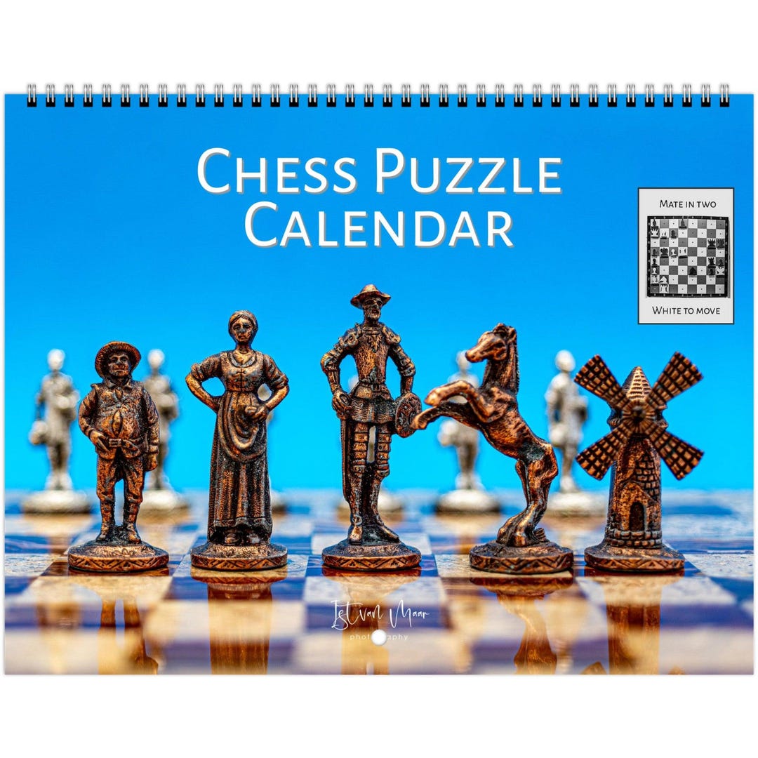 2025 Chess Puzzle Calendar English Sunday LT Horizontal 4843 Etsy