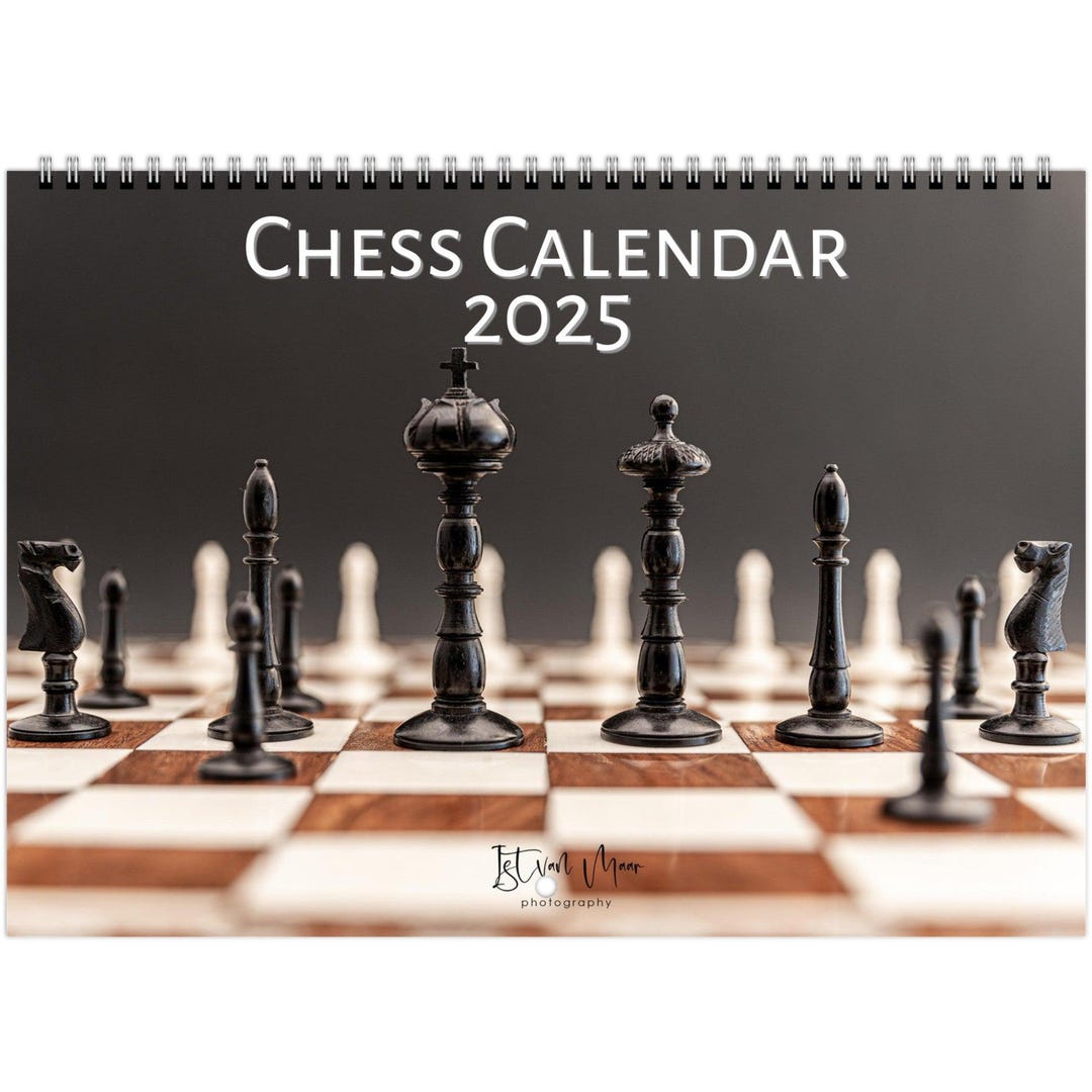 2025 Chess Calendar English Monday A4 Horizontal 4799 - Etsy