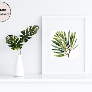 olive branch, olive leaf, botanical wall art, floral illustration, living room, Digital prints, unique design, home decor, digital art