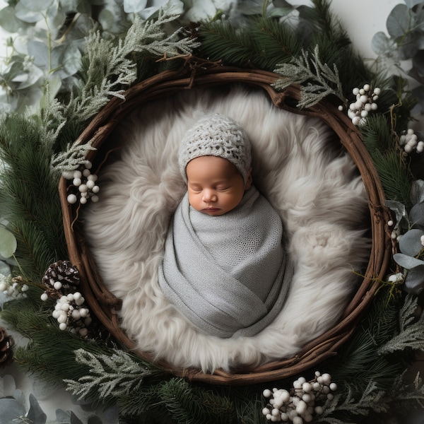 Christmas Newborn Digital Backdrop, Christmas Newborn Digital Background, Newborn Digital Background. Newborn Photography Props, Digital