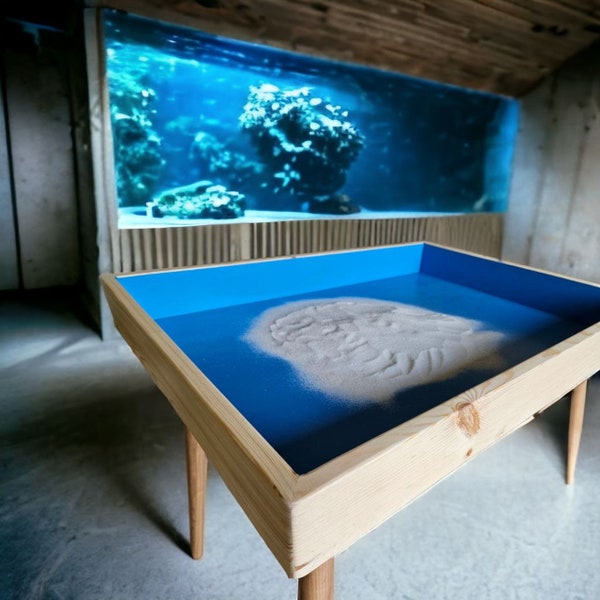 Ocean Table, Miniature Sandbox, Meditation Sand Box, Sand Ceremony Set, Kinetic Sand Table, Sandtray Therapy, Play Therapy