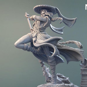 3d printing files,stl for print,3d model,3d samurai girl,3d warrior woman,3d fantastic figure,digital print,3d printer files,stl model,3d