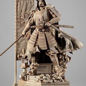 3d printer file,3d model,3d warrior figure,stl model,3d printing file,digital print file,3d samurai warrior,3d fantasy samurai,digital print