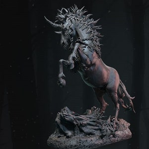 3D-stl-model, stl om af te drukken, 3d-printer en afdrukbestanden, 3d stl-tekenbestanden, 3d-paardmodel, 3d fantastisch eenhoornmodel, stl-model, 3d-afdruk