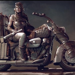 3d printing files,stl model,3d road girl figure,stl for print,3d printer file,3d model,digital print,3d biker girl,3d biker woman figure,stl