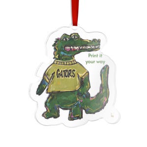 Gator Mascot Acrylic Ornament | Custom Cut Team Ornament