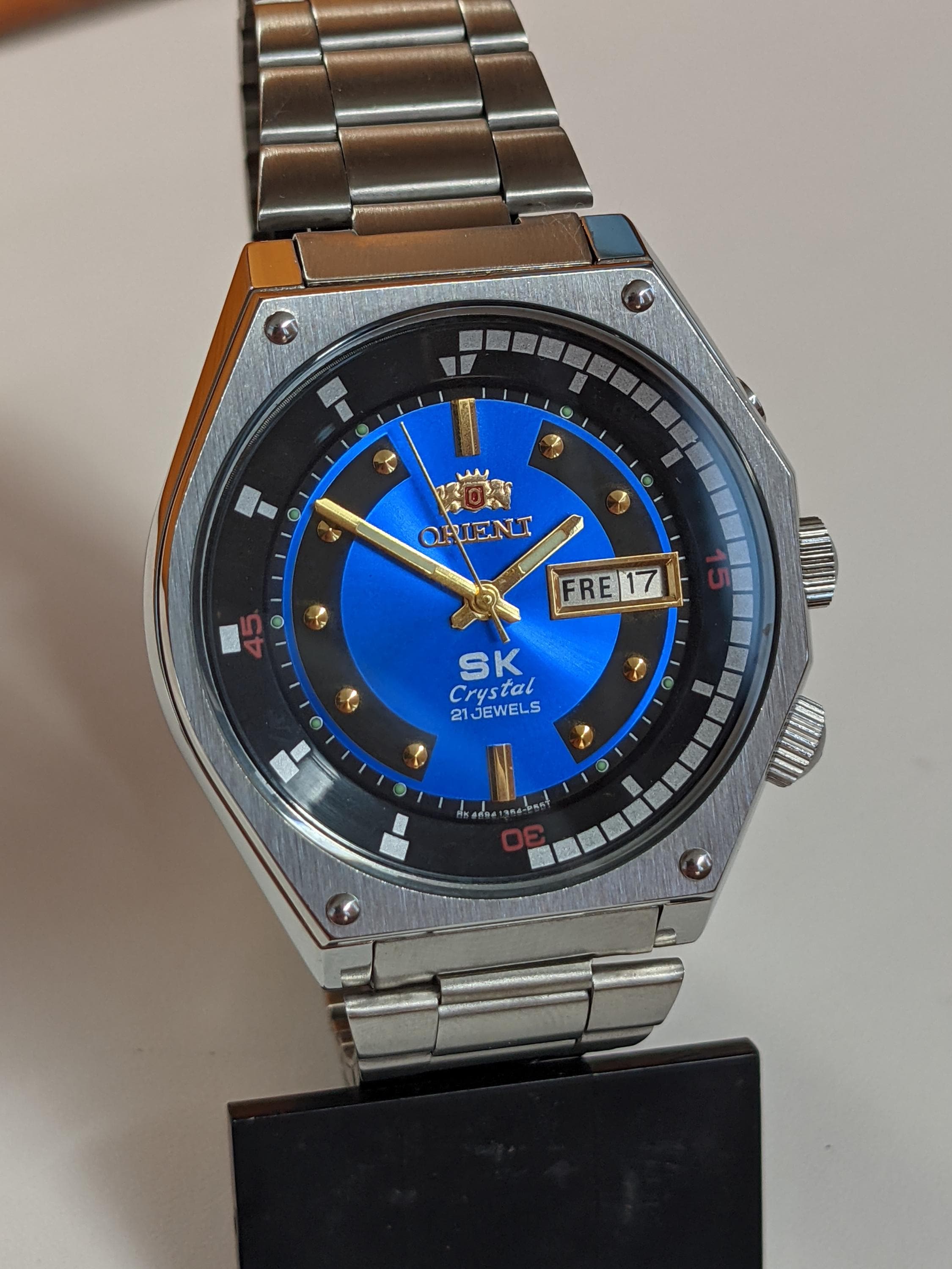 Orient SK Automatic Men's Watch: Serviced Vintage Movement, Blue
