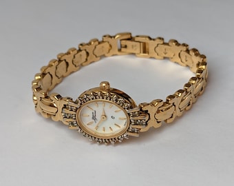 Vintage Jacques Prevard Womens Gold Tone Diamond Oval Bracelet Watch New Battery Jacques prevard watch - Gem main image 4