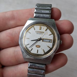 Citizen quartz vintage men&#39;s watch 34-9399 2100-289013 KT