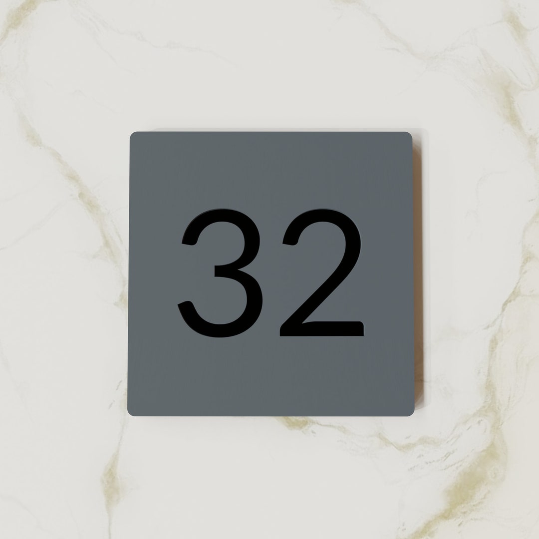 Anthracite Grey Number Plaque. Exam Room Numbers. Door Number Sign