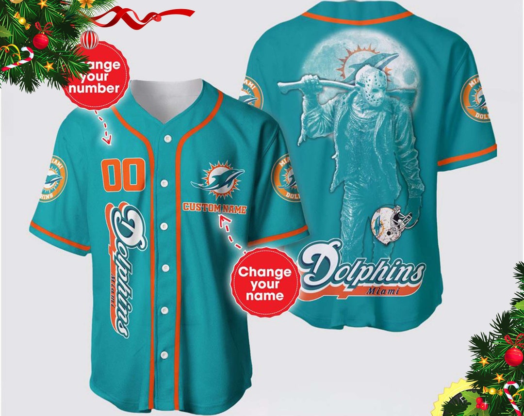 Personalized NFL Miami Dolphins Baseball Jersey 3D Skull Etsy