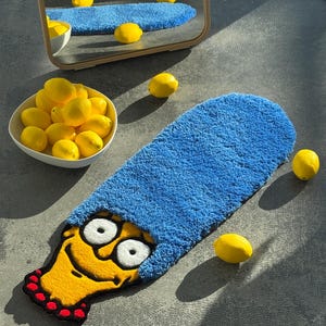 Tappeto 3D con personaggio dei cartoni animati Marge Tufted, tappeto personalizzato unico