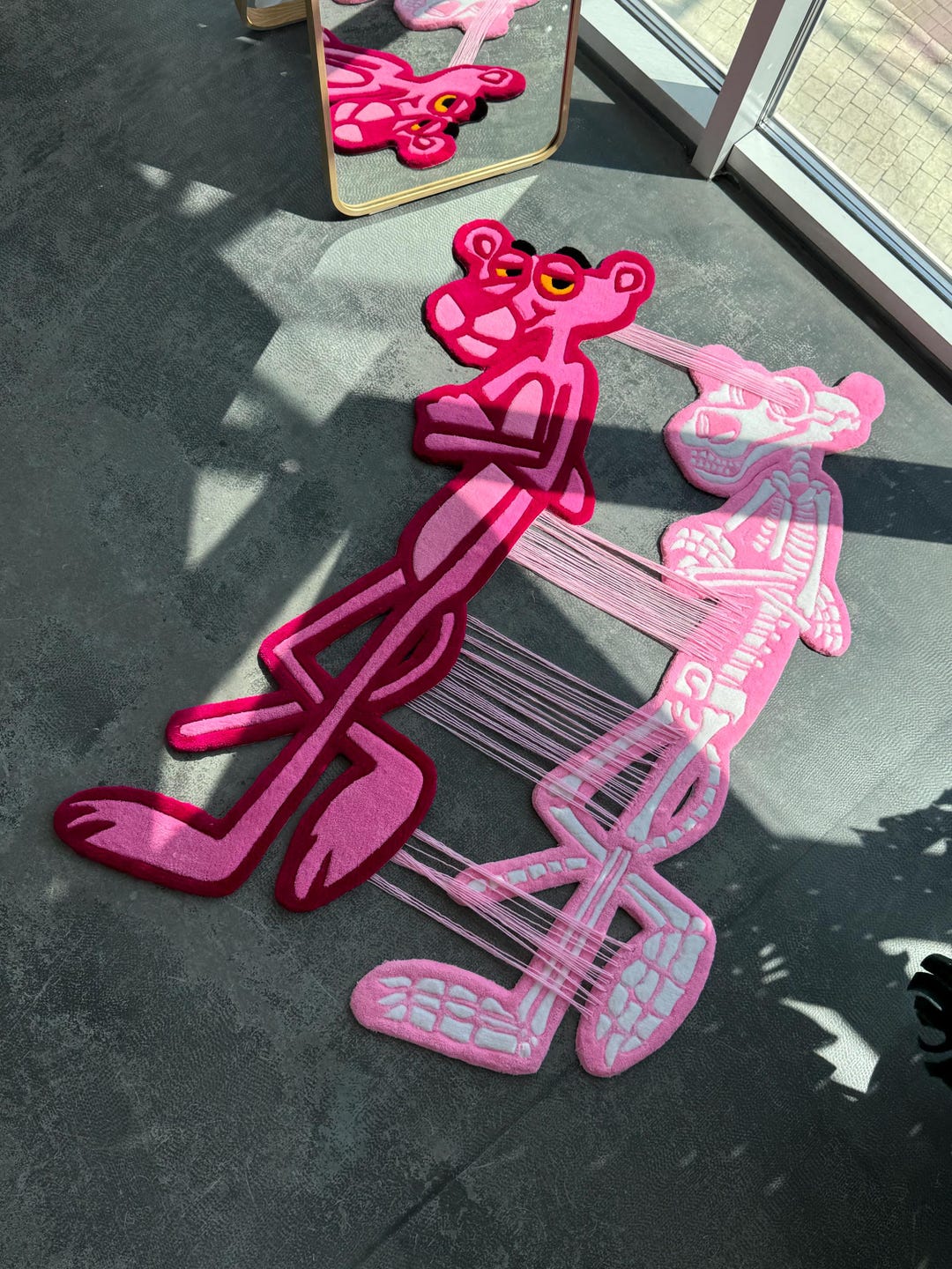Panther Tufted Cartoon Character 3D Rug, Unique Custom Carpet Pink - Etsy