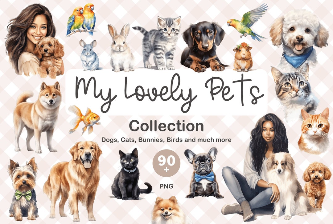 Pets Rectangular Note Sticker Pet Digital Stickers | 90+ Dogs, Cats, Birds, Bunnies (goodnotes Pre ...