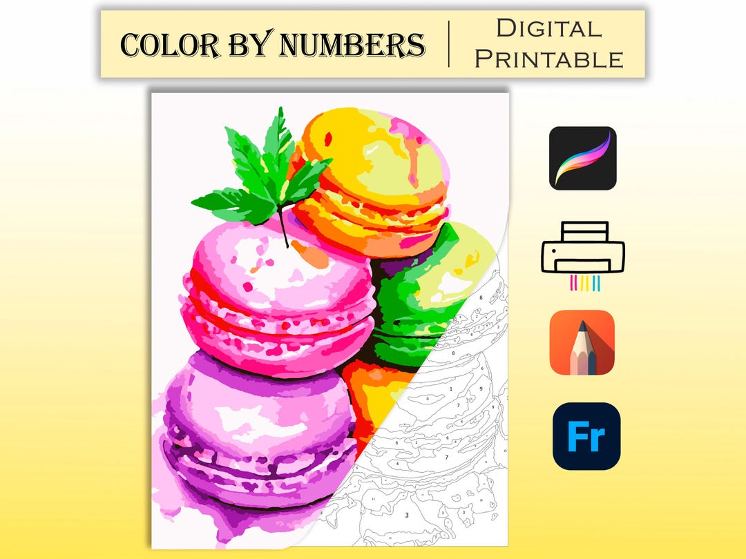 Paint by Numbers for Adult, Color by Number, Coloring Page Watercolor ...