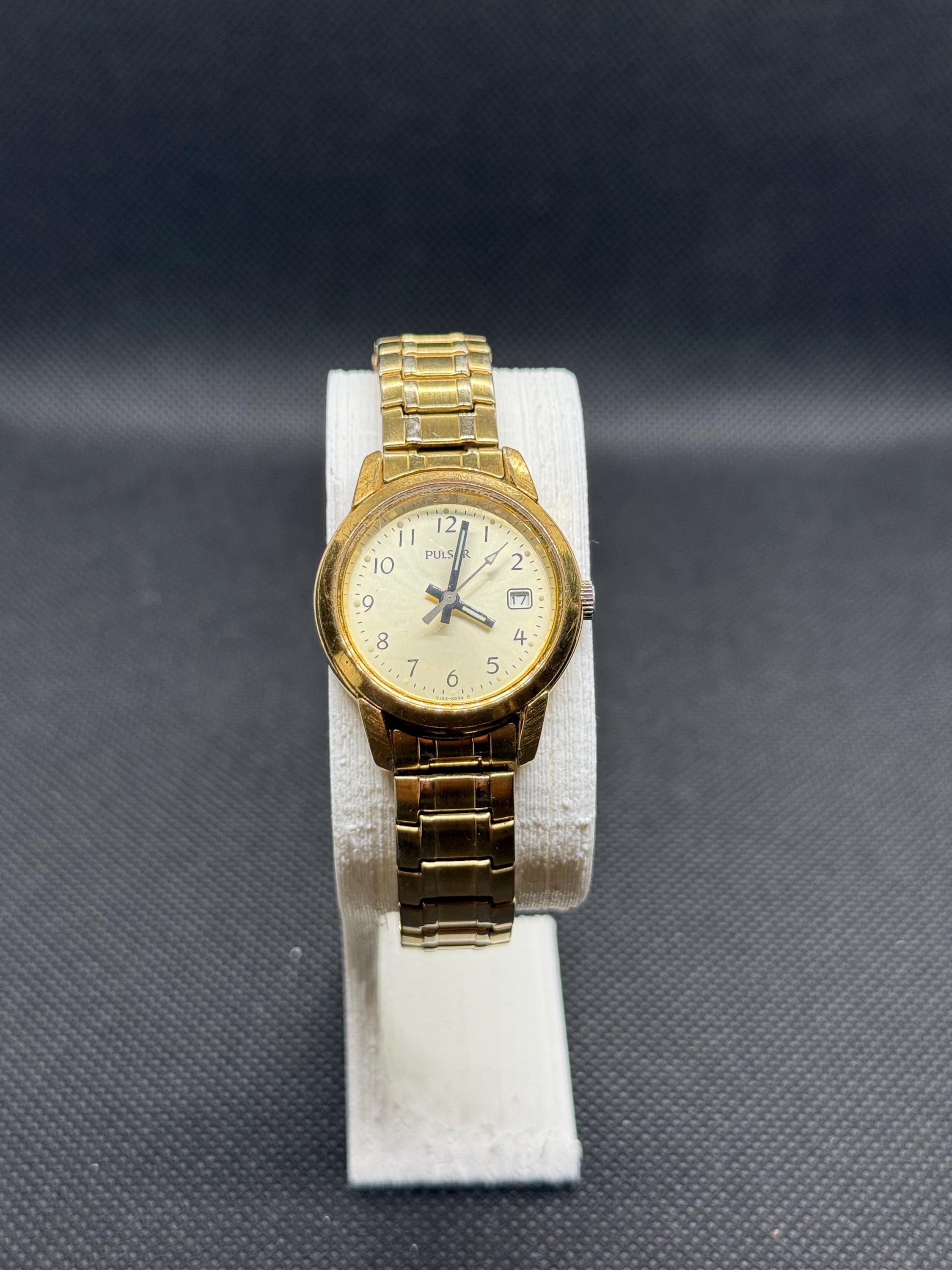 Pulsar Gold-Tone Ladies Bracelet Watch with White Dial NEW IN BOX Pulsar Ladies PP6178 Gold Tone Bracelet Watch | Fash Brands main image 4