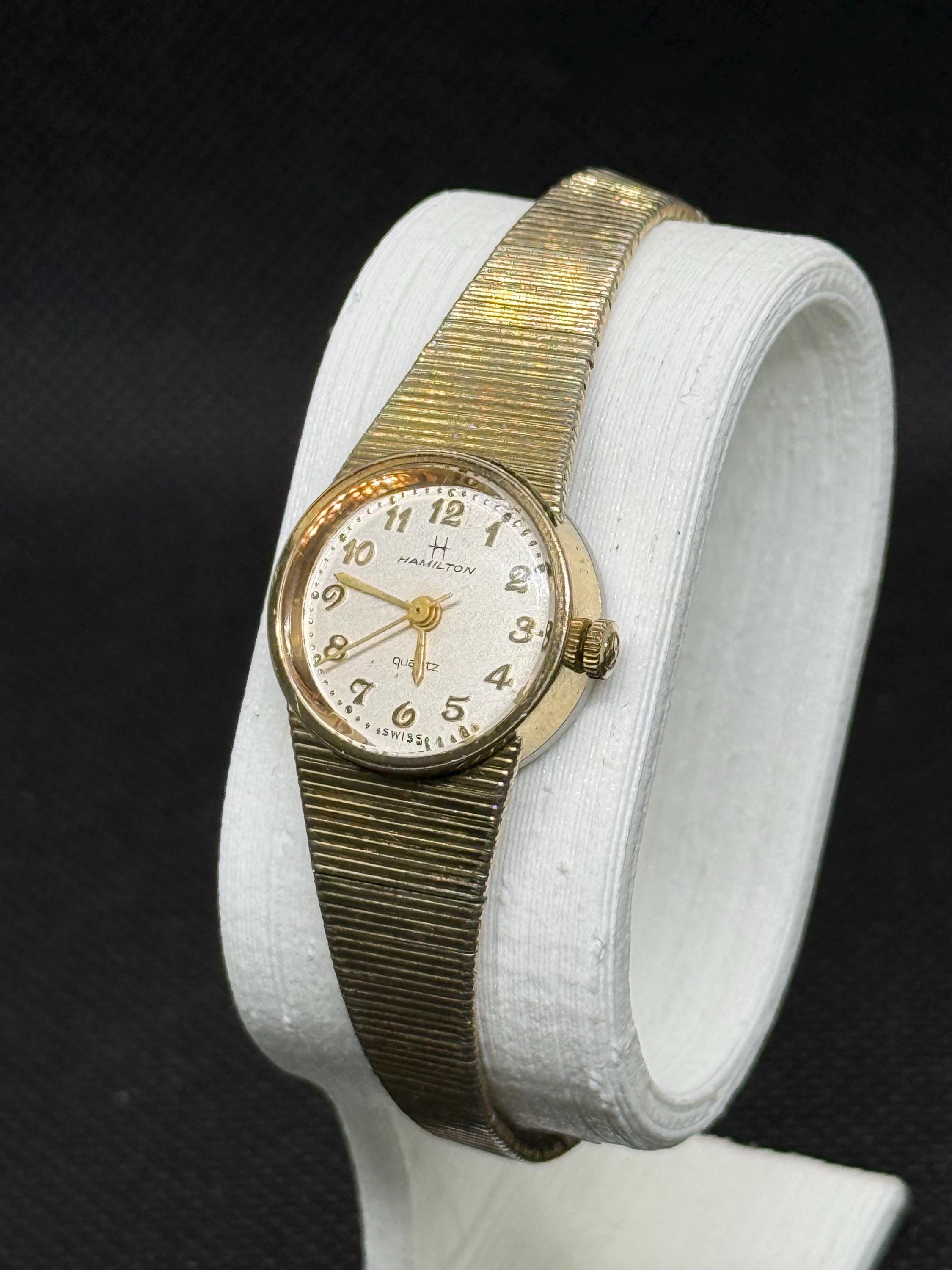 Hamilton Ladies Watch‎ President\'s Club New Battery Gold Plated 24MM 6.75\