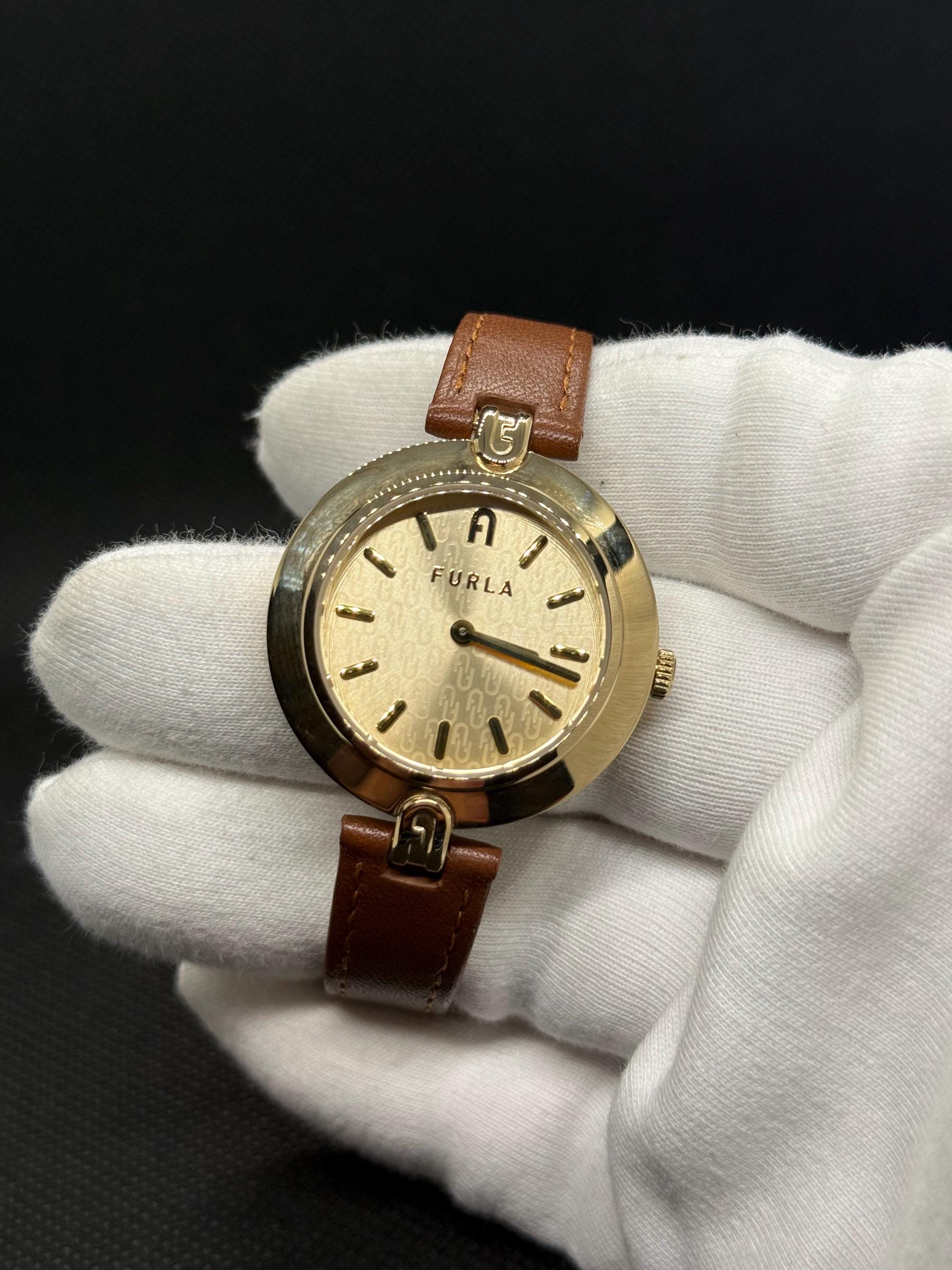 Furla Vintage Watch with Leather Strap and Brass Hardware Round Case Watch VANIGLIA Furla Arch-Bar | Furla US main image 4