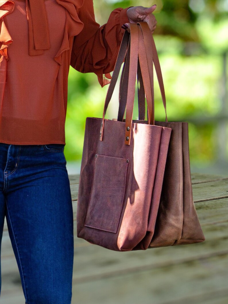 Christmas Saleleather Tote Bag the Perfect Anniversary Gift for Women