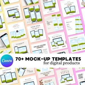 70 Mockup-Vorlagen | Bearbeitbare Canva-Vorlagen | Etsy Listing Mockup Templates Bundle, Mockups für Canva, MockUp Vorlagen, Planer Mockup