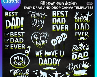 Father's Day Canva Frame, Father's Day Canva Template, Father's Day Quotes, Father's Day Words, Father's Day Gift, Editable Canva Frames