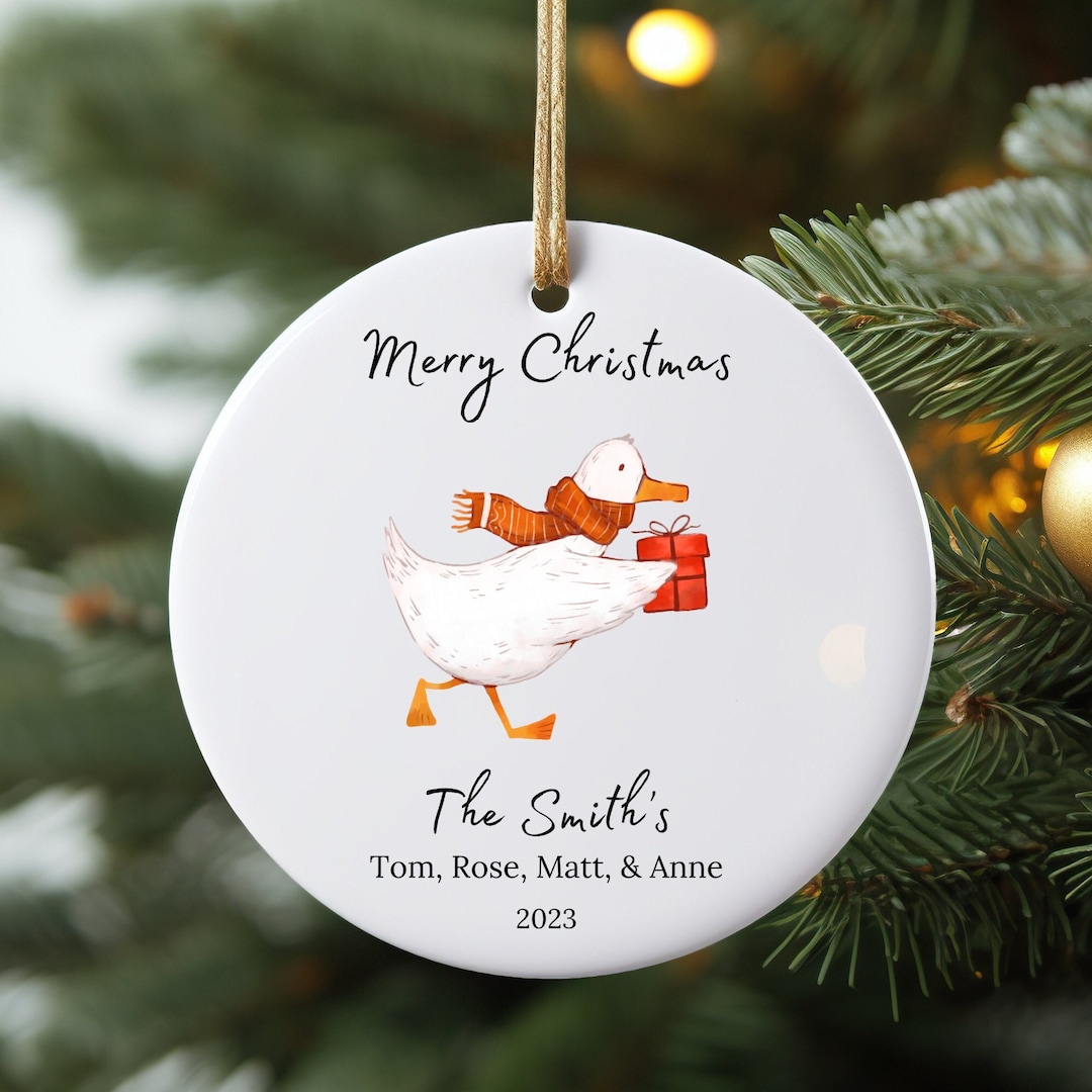 Personalized Christmas Tree Family Ornament 2023 Merry Etsy