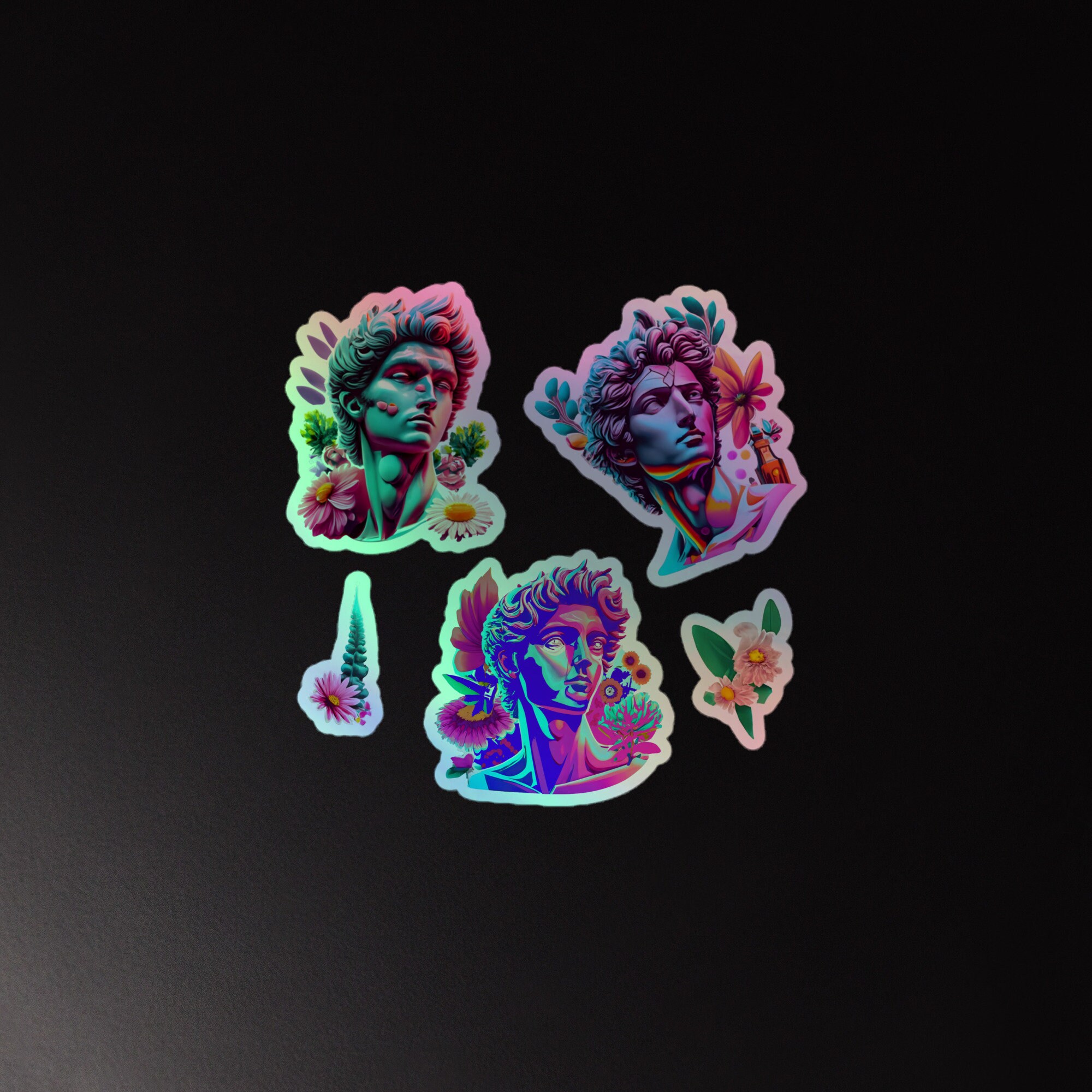 Vaporwave Statue of David Sticker Pack, Cute Laptop Stickers, Suitcase ...