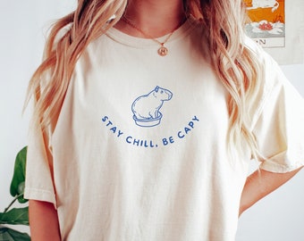 Stay Chill, Be Capy Shirt, Capybara Shirt, Capybara Lover Gift, Unisex T Shirt, Shirt For Women, Graphic Shirt, Animal Lover, Shirt For Men