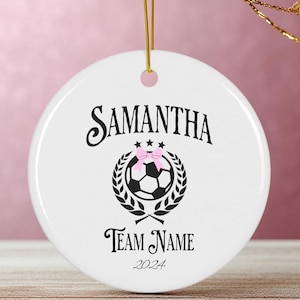Personalized Soccer Ornament, Girls Soccer Gift, Soccer Gifts for Team, Sport Christmas Gift, Girls Soccer Gifts, Personalized Soccer Gifts