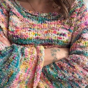 Little Loops Sweater Boucle DK Knitting Pattern Adult