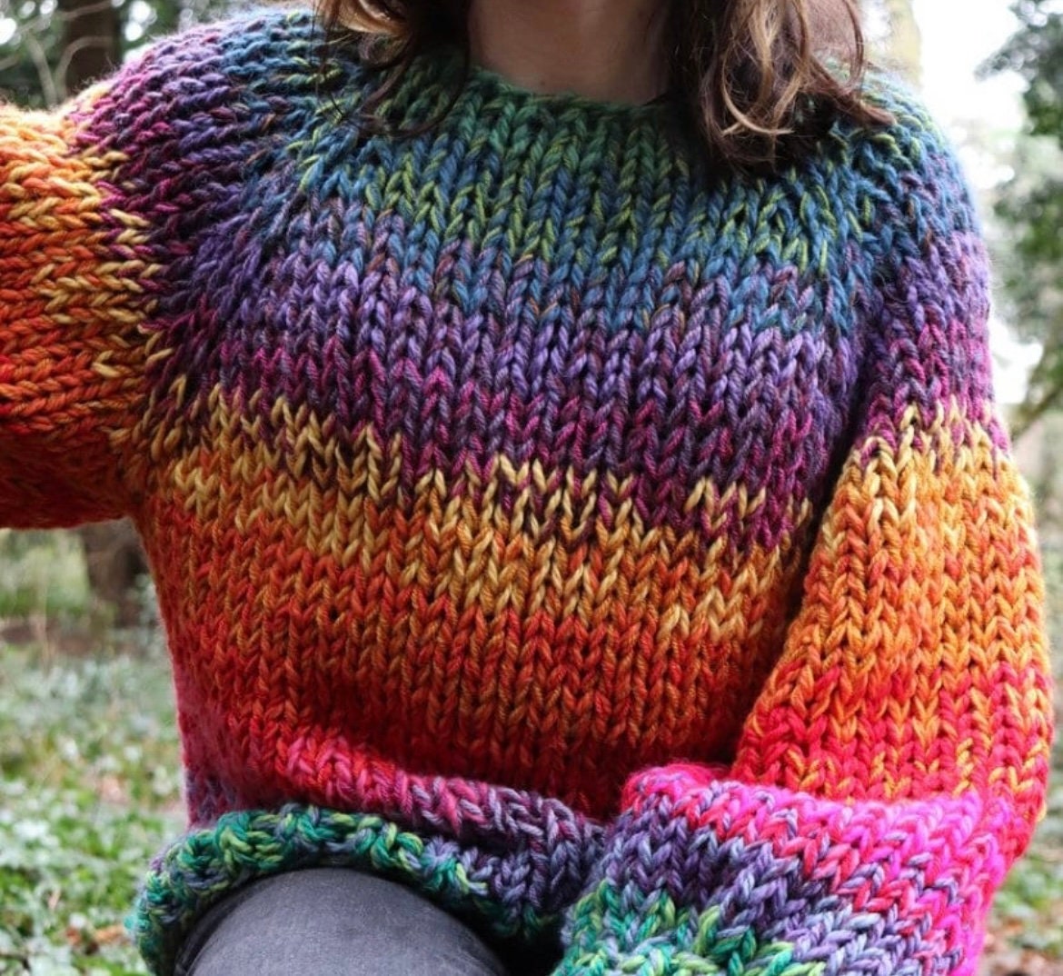 Scrappy Weekend Sweater Adult Super Chunky Knitting Pattern