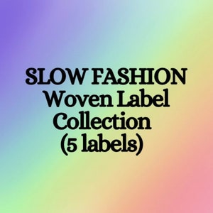 Lot de 5 étiquettes tissées Slow Fashion pour l'entretien des vêtements image 2