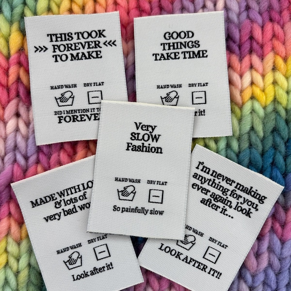 Luxury Multipack ‘Slow Fashion’ Woven Clothing Care Labels x 5 labels