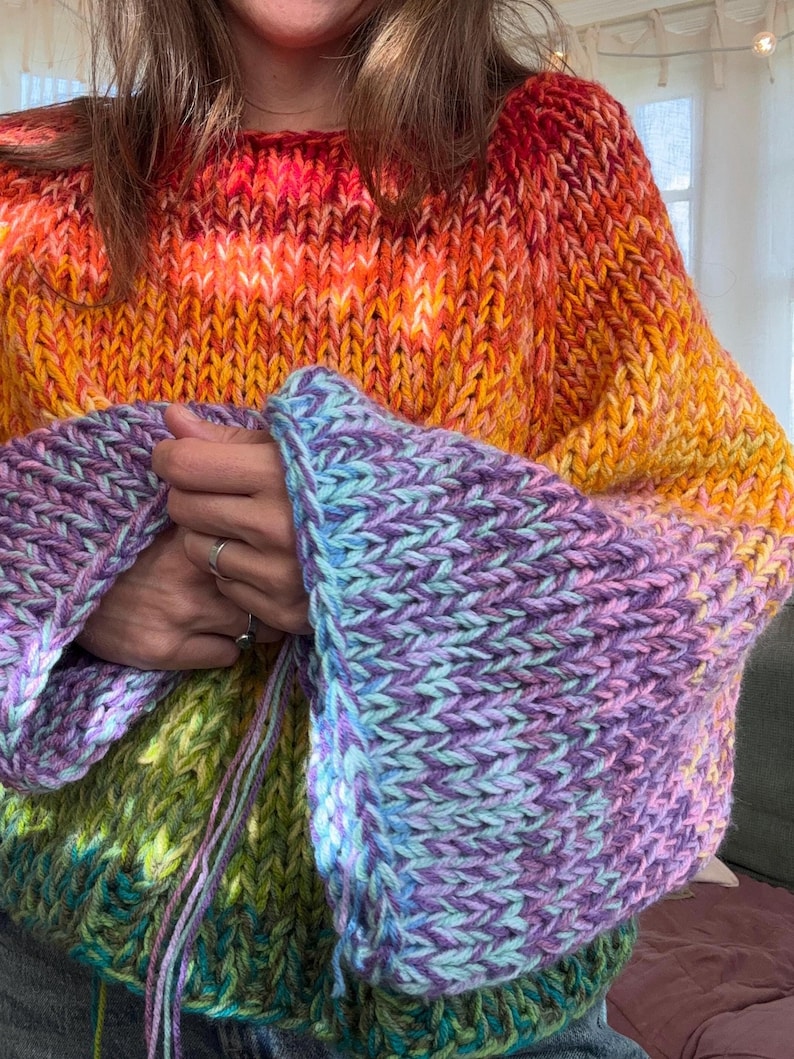 Scrappy Weekend Sweater Adult Super Chunky Knitting Pattern - Etsy