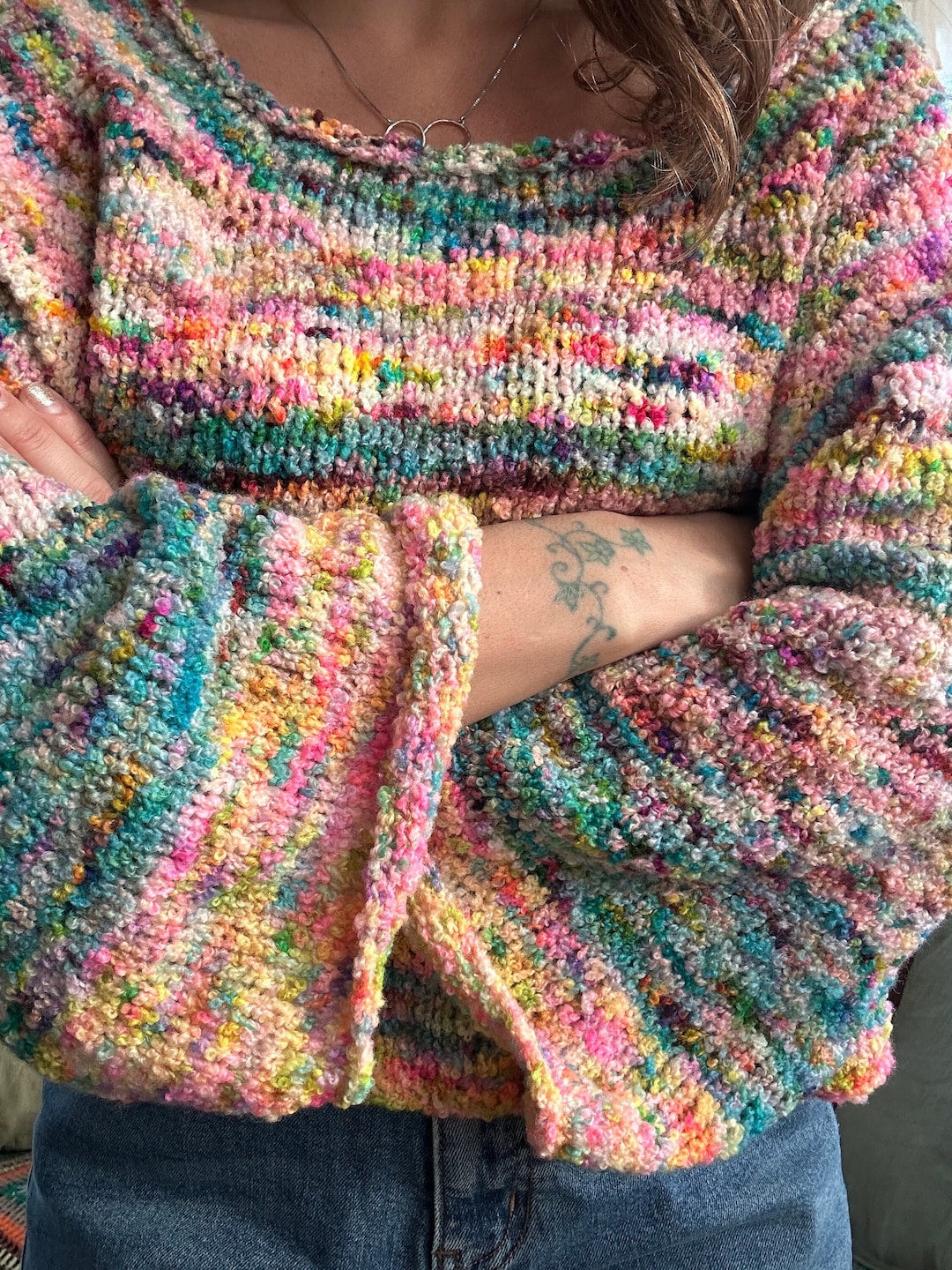 Little Loops Sweater Boucle DK Knitting Pattern Adult - Etsy