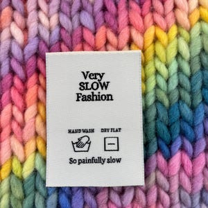 Slow Labels Luxury Multipack ‘slow Fashion’ Woven Clothing Care Labels X 5 Labels ...