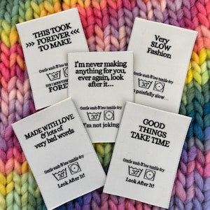 Luxury Alternative Machine Wash Multipack ‘Slow Fashion’ Woven Clothing Care Labels x 5 labels