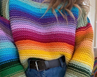 Rainbow Striped 90's Vintage Unionbay Pullover Knit Sweater