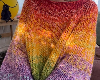 Scrappy Weekend Sweater Adult Super Chunky Knitting Pattern