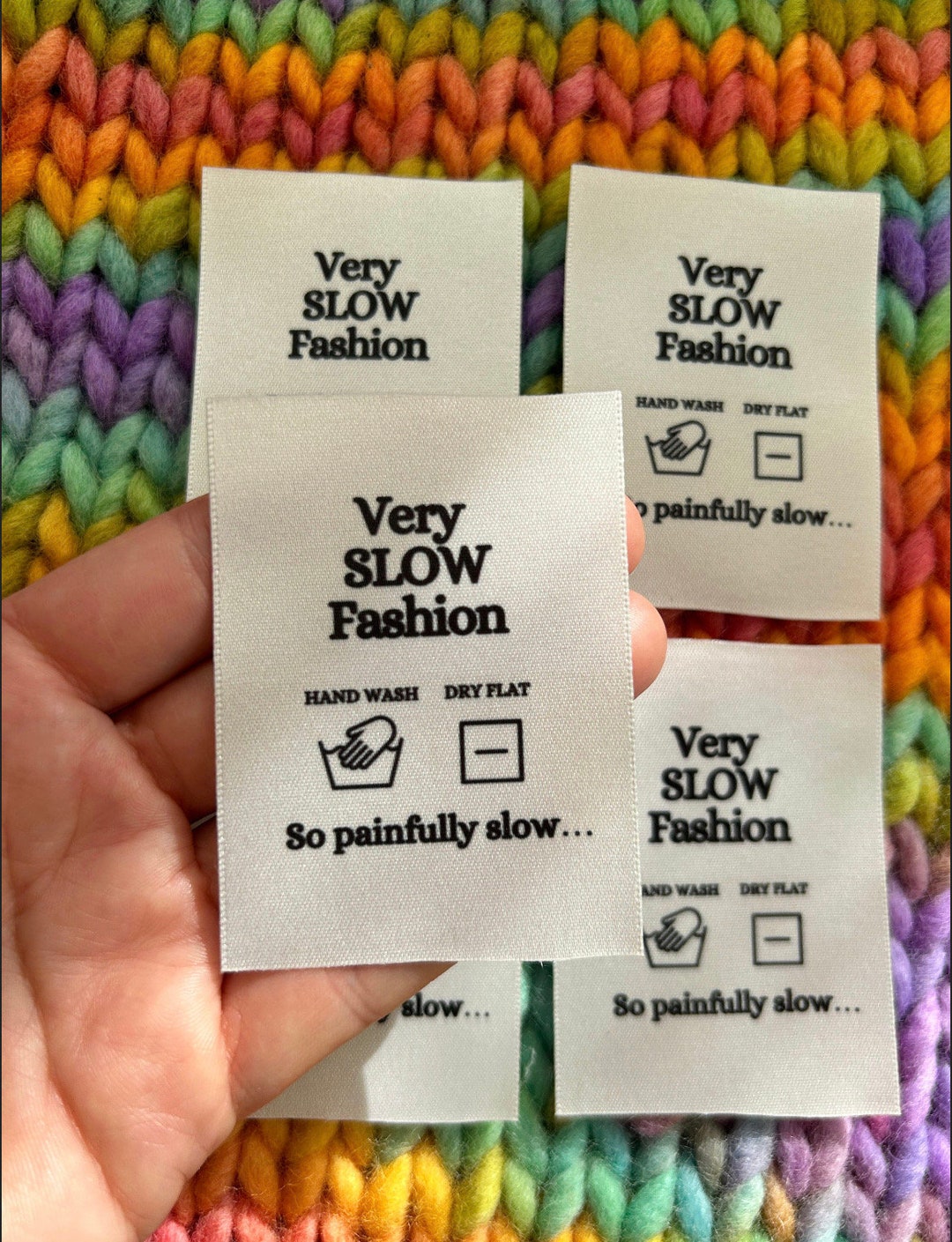 Slow Labels Woven Satin Craft Handmade Clothing Care Instructions Labels ‘very Slow ...