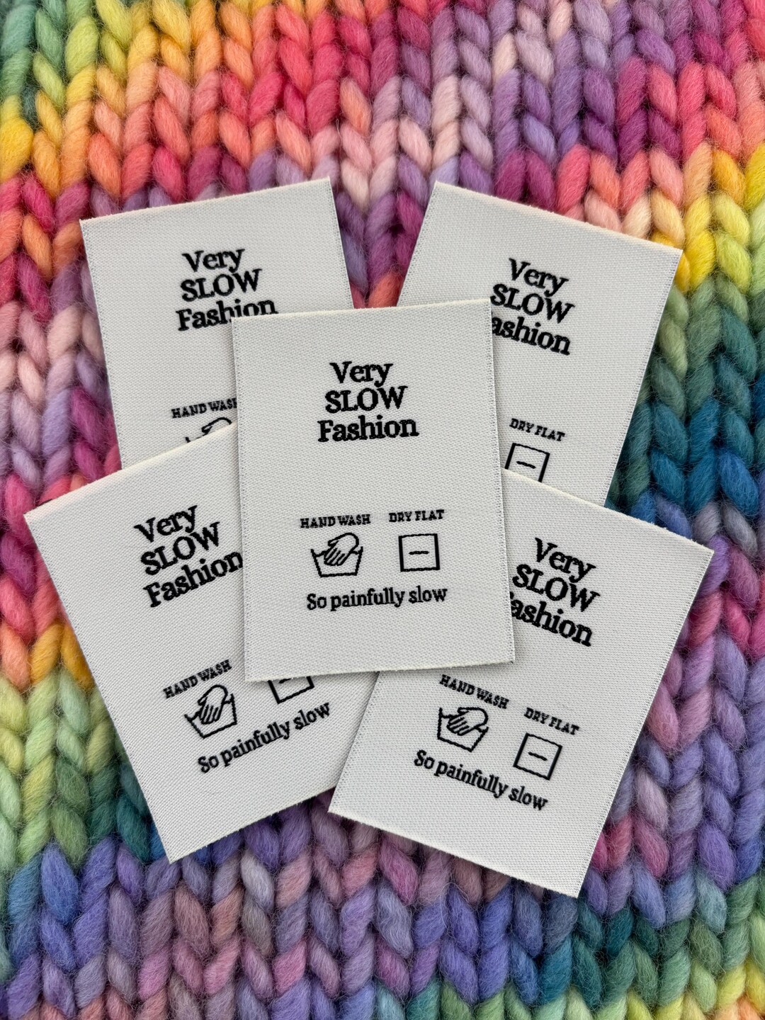Slow Labels Luxury Woven Satin Craft Handmade Clothing Care Instructions Labels ...