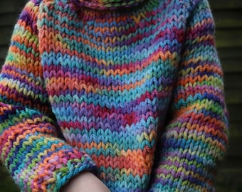 KNITTING PATTERN* Crossback Sweater, Reversible Knit Sweater