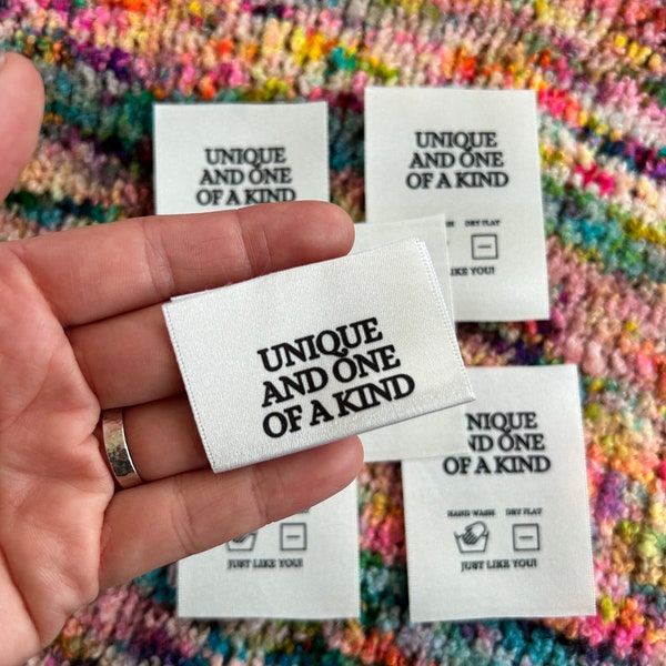 Woven Craft Handmade Clothing Care Instructions Labels  ‘Unique and one of a kind’