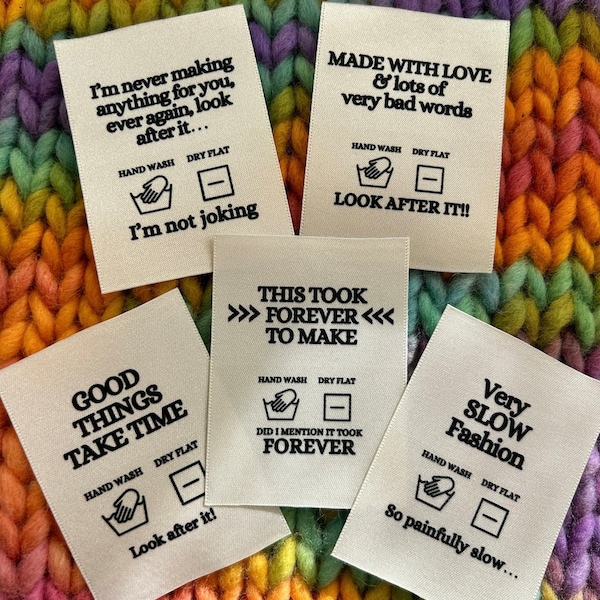 Multipack ‘Slow Fashion’ Woven Clothing Care Labels x 5 labels