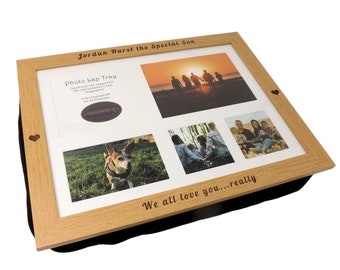 Personalised Photo Lap Tray. Great Birthday, Anniversary, Wedding, Father's Day Gift