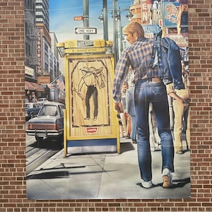Original Levi’s Poster – Signed Trouche – 1980 Rare Double Format 120x160 cm