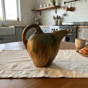 Pomone-kanna av Gilbert Méténier, Flammigt stengods - Keramik, Signerad G. Méténier - Marmorerad dekor med metalliska reflektioner - Jugend, tidigt 1900-tal