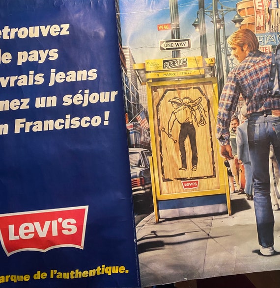 vintage 70's Levi's mounted advertising poster – 86 Vintage