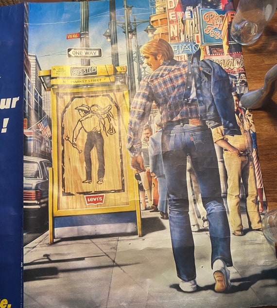 LEVI'S Vintage POSTER LEVI STRAUSS JEANS Collage of 40