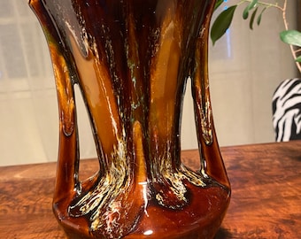 signed vase, Vallauris, vintage, 70s, French ceramic, iconic, eared model, rare, in excellent condition.